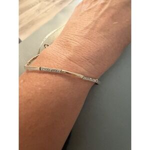 Ross Simons Sterling Silver vermeil rhinestone bracelet 7" #619